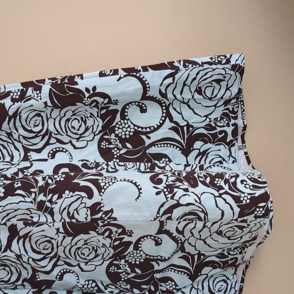 3/4 B. Darlin Brown And Blue Floral Strapless Dress Zip Back Y2K - Picture 11 of 14